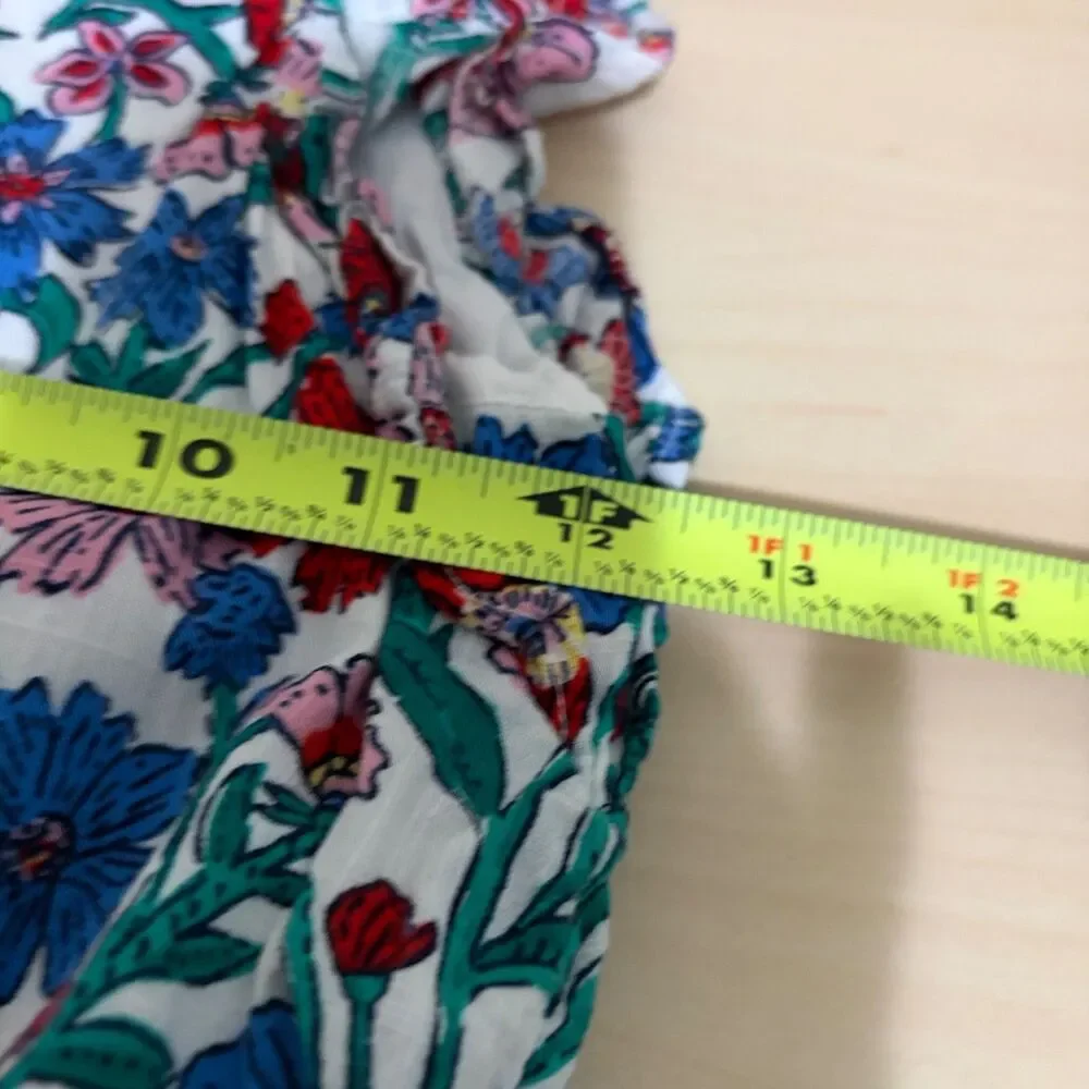 Vineyard Vines Dress Girl's Small Floral V-Neck Ruffle Sheath Colorful 7-8